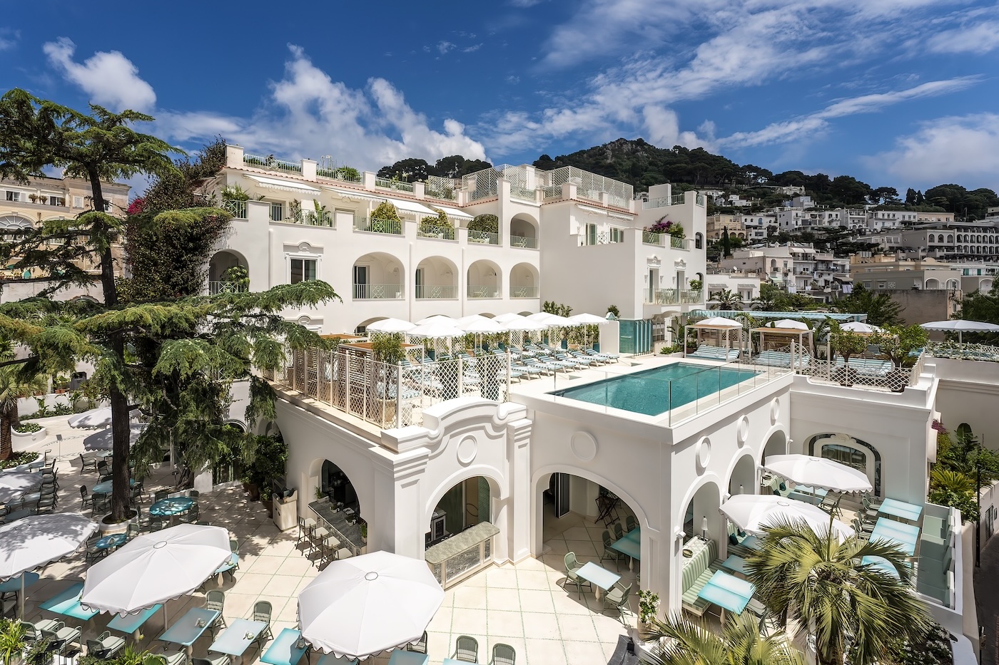 Hotel La Palma exterior, Patrizia Manias Salon Capri, Italy